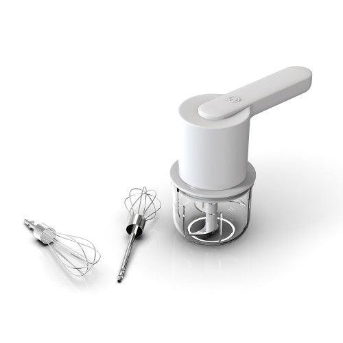 NTEXCA 2 in 1 Electric Wireless Food Processor Mixer, Garlic Chopper Masher Egg Whisk Beater (White) - Toytexx NTEXCA 2 in 1 Electric Wireless Food Processor Mixer, Garlic Chopper Masher Egg Whisk Beater (White) - Toytexx